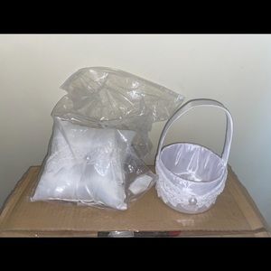 Flower girl basket and ring bearer pillow